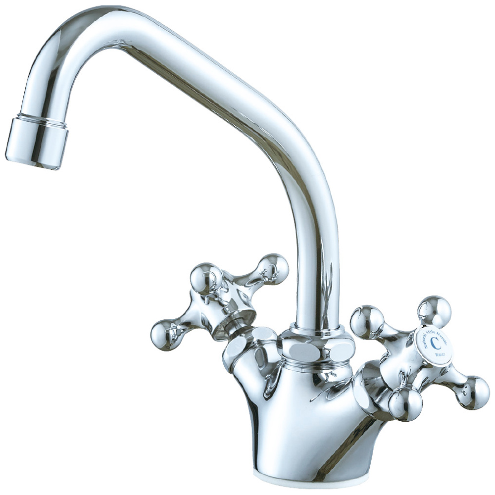 誕生日/お祝い SANEI ツーバルブワンホール混合栓 湯水ハンドル式 銅管給水仕様 取付足23ｍｍ K811-W-23